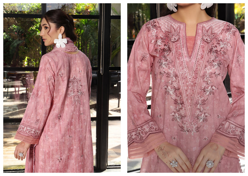 COCO by KALAL – Blush Royale Embroidered Lawn 3PC (UNSTITCHED )| EKR-670