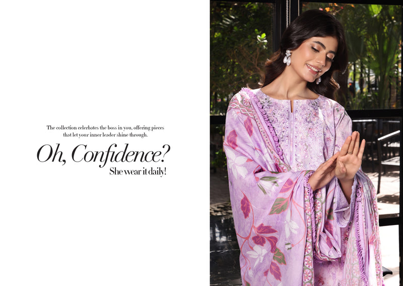 COCO by KALAL – Lavender Bloom Embroidered Lawn 3PC (UNSTITCHED )| RAY-669