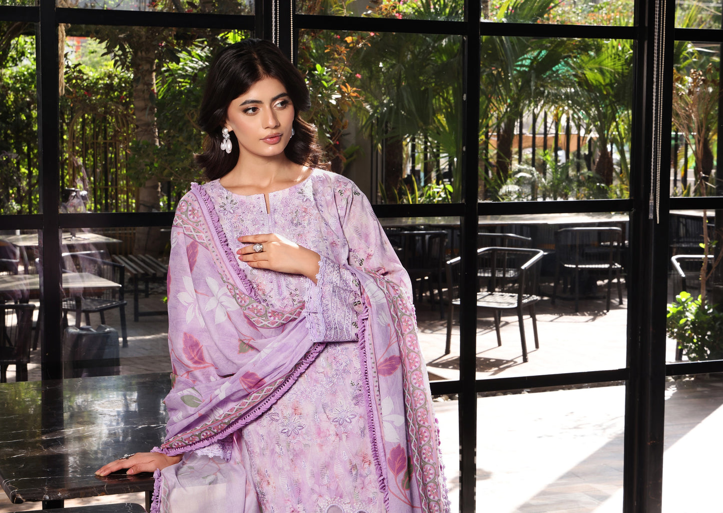 COCO by KALAL – Lavender Bloom Embroidered Lawn 3PC (UNSTITCHED )| RAY-669