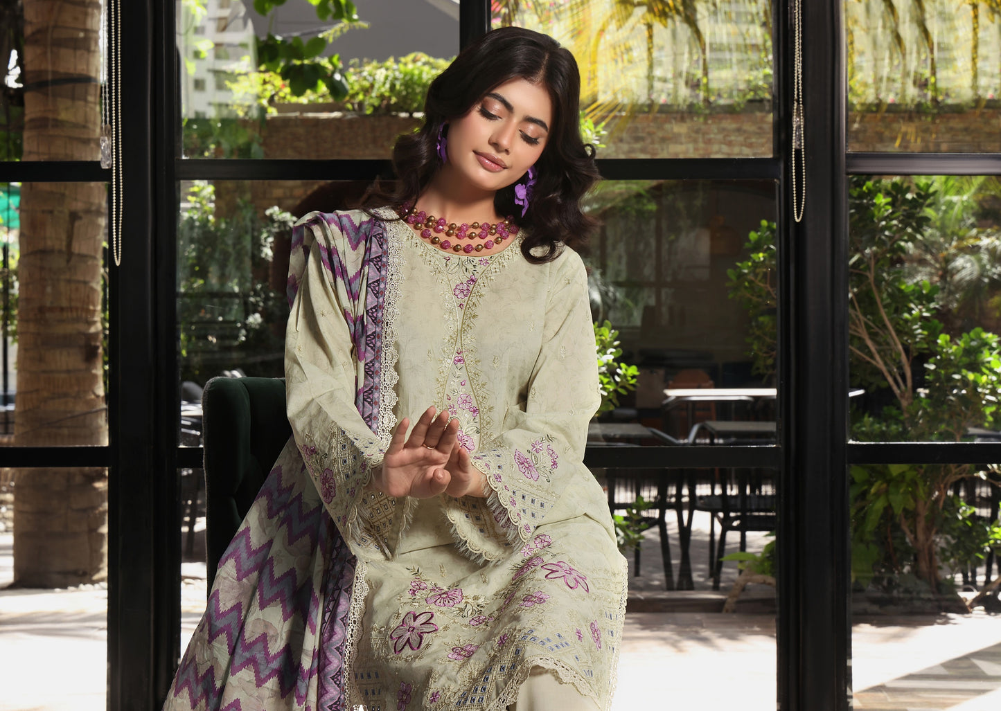 COCO by KALAL – Ivory Bloom Embroidered Lawn 3PC (UNSTITCHED )| EKR-676