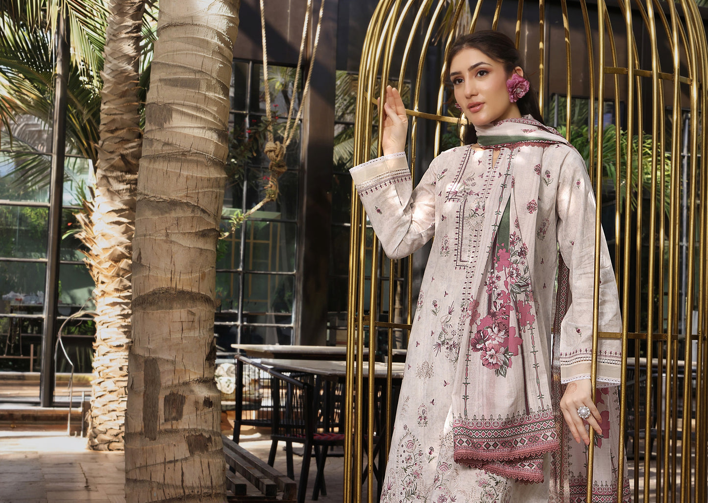 COCO by KALAL – Pearl Ivory Embroidered Lawn 3PC (UNSTITCHED )| EKR-673