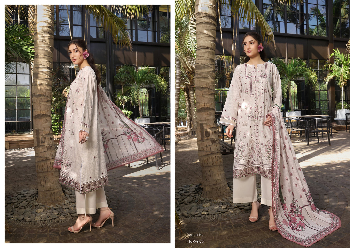 COCO by KALAL – Pearl Ivory Embroidered Lawn 3PC (UNSTITCHED )| EKR-673