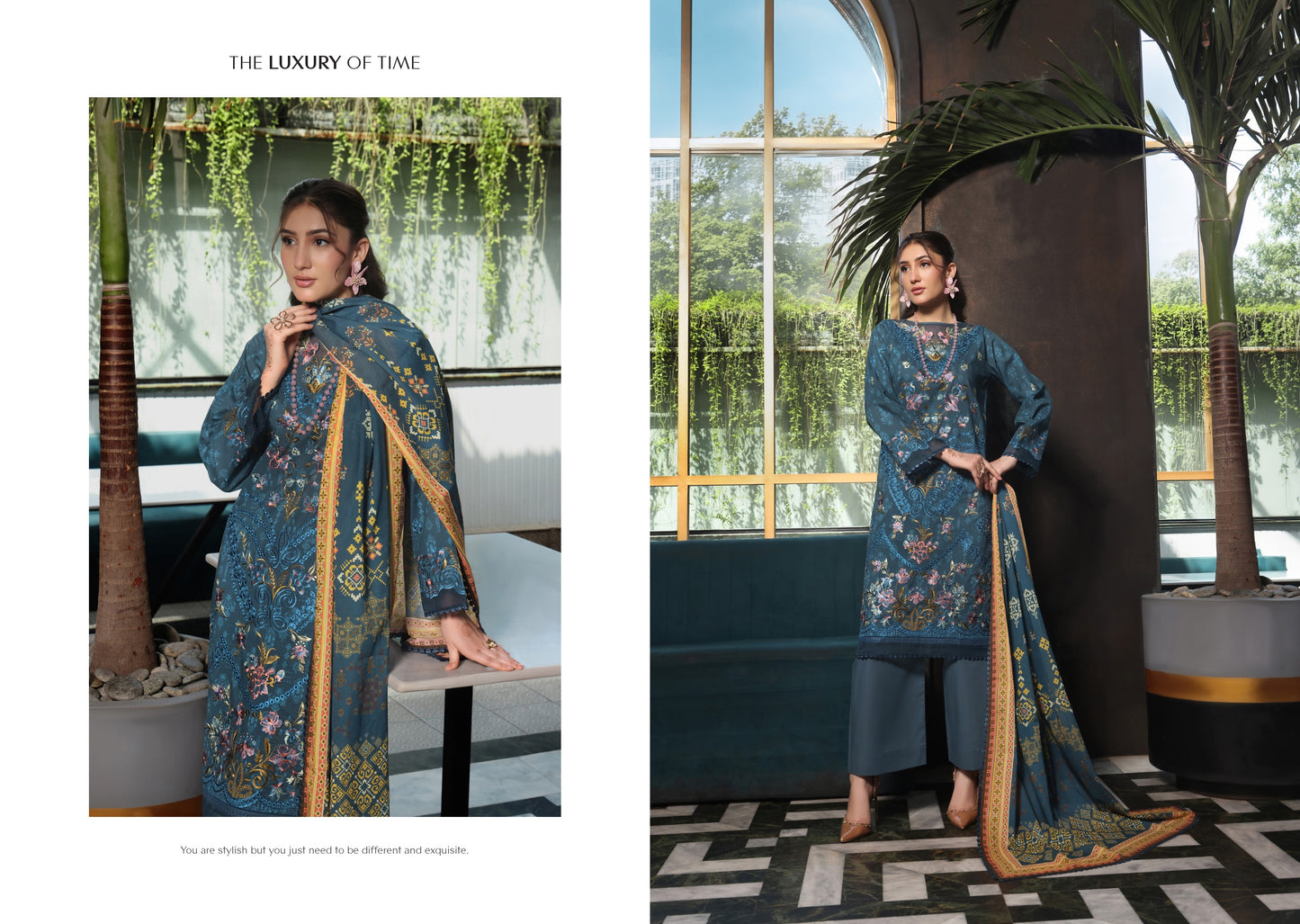 COCO by KALAL – Midnight Azure Embroidered Lawn 3PC (Unstitched )| EKR-674