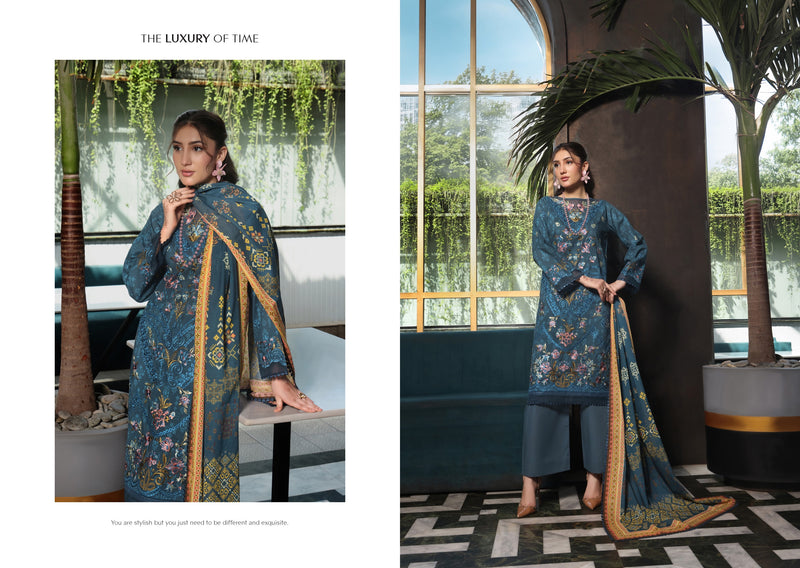 COCO by KALAL – Midnight Azure Embroidered Lawn 3PC (Unstitched )| EKR-674