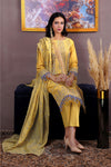 Gulzar Yousaf (GY) Durfishan Vol-20 D#01 – Unstitched Embroidered Lawn 3 Piece Suit | Mustard Yellow