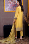 Gulzar Yousaf (GY) Durfishan Vol-20 D#01 – Unstitched Embroidered Lawn 3 Piece Suit | Mustard Yellow