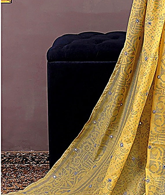 Gulzar Yousaf (GY) Durfishan Vol-20 D#01 – Unstitched Embroidered Lawn 3 Piece Suit | Mustard Yellow