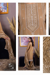 Gulzar Yousaf (GY) Durfishan Vol-20 D#02 – Unstitched Embroidered Lawn 3 Piece Suit | Camel Beige