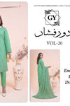 Gulzar Yousaf (GY) Durfishan Vol-20 D#05 – Unstitched Embroidered Lawn 3 Piece Suit | Mint Green