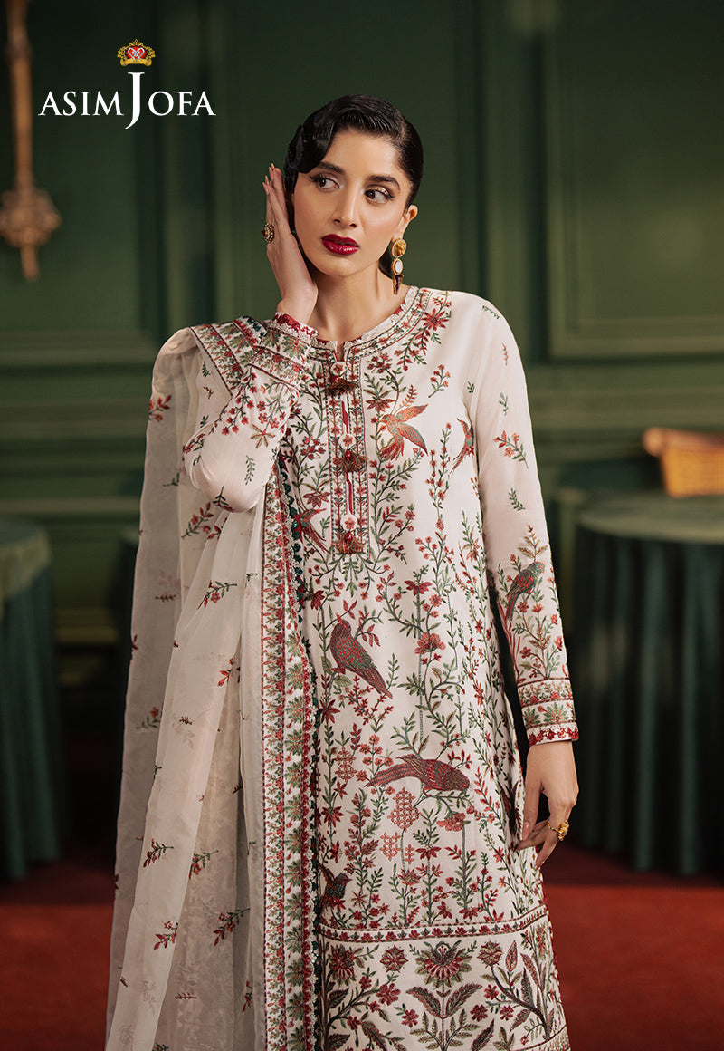 ASIM JOFA-EMBROIDERED COTTON NET UNSTITCHED 3 PCS( AJPF-30)