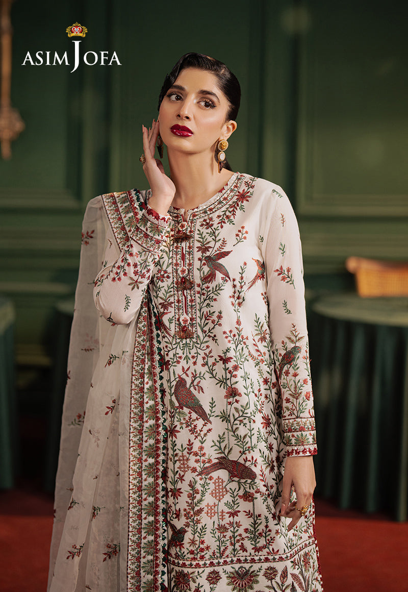 ASIM JOFA-EMBROIDERED COTTON NET UNSTITCHED 3 PCS( AJPF-30)