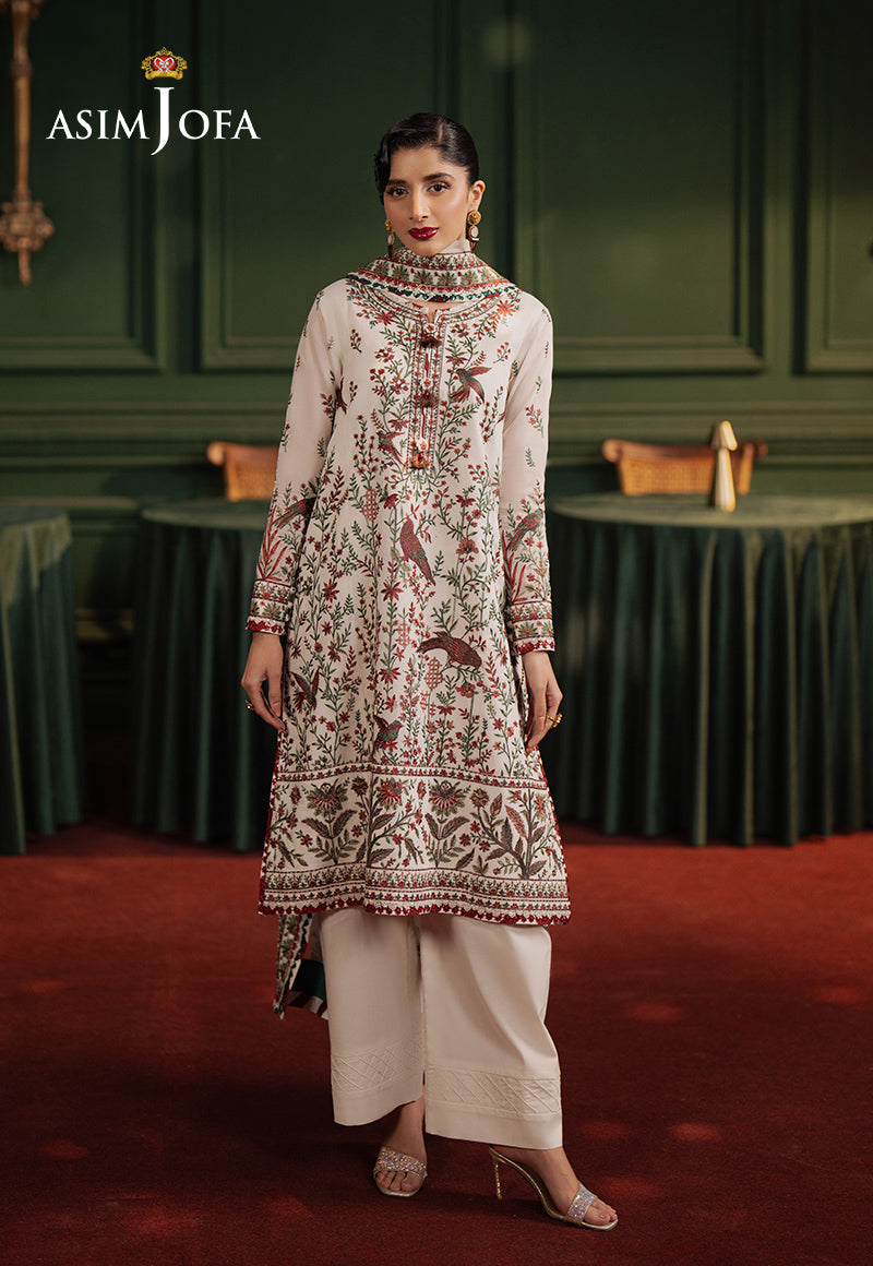 ASIM JOFA-EMBROIDERED COTTON NET UNSTITCHED 3 PCS( AJPF-30)