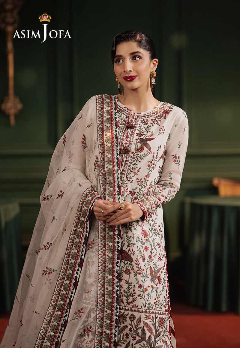 ASIM JOFA-EMBROIDERED COTTON NET UNSTITCHED 3 PCS( AJPF-30)