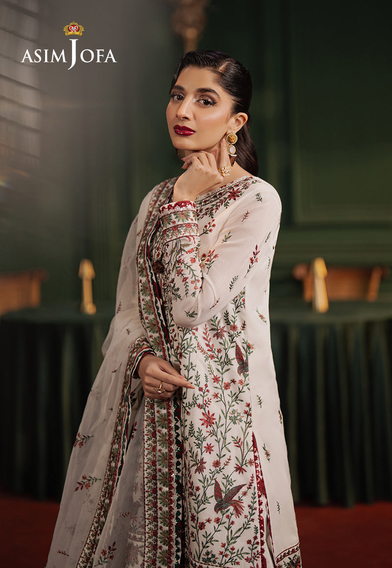 ASIM JOFA-EMBROIDERED COTTON NET UNSTITCHED 3 PCS( AJPF-30)