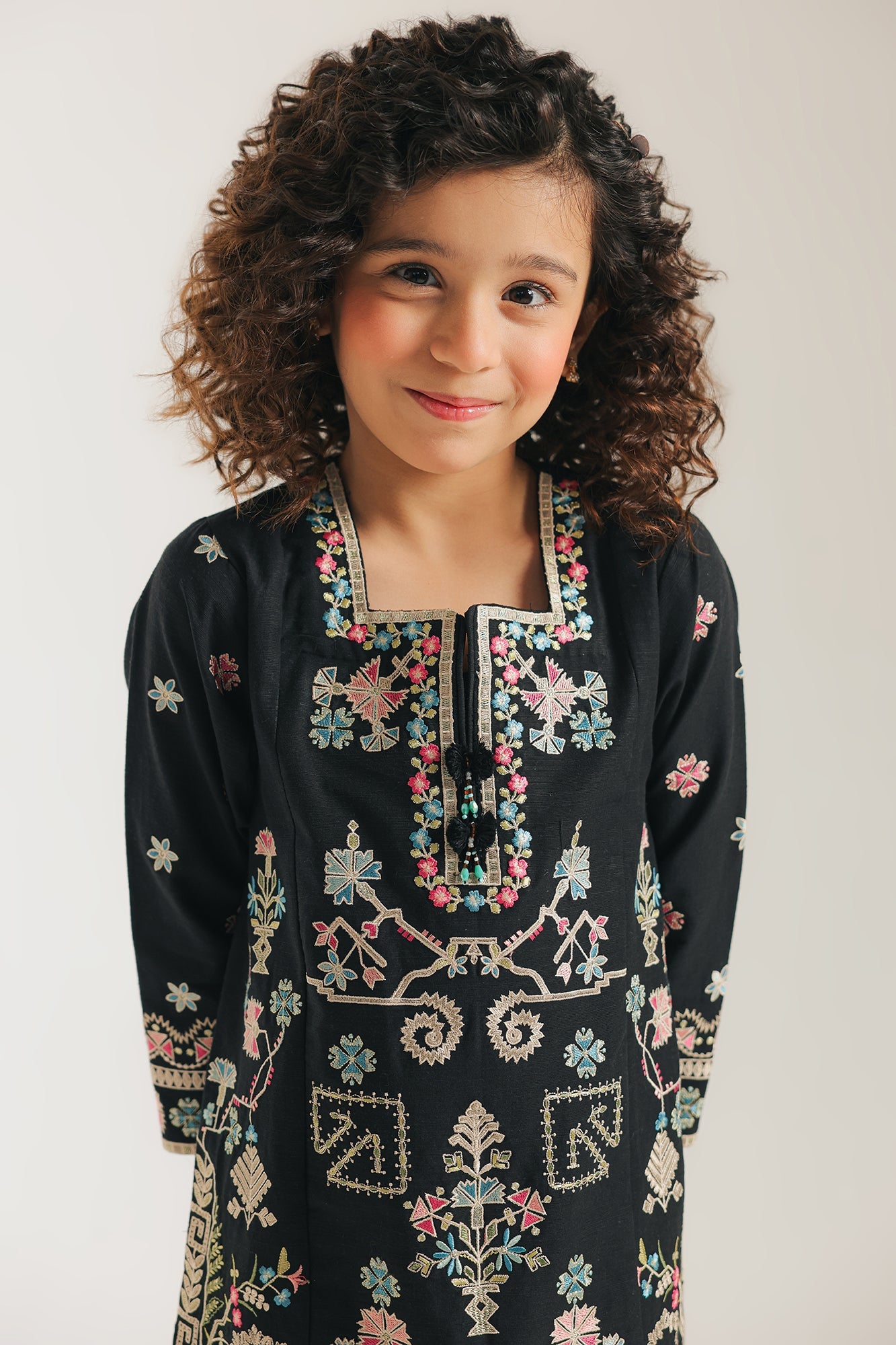 ETHNC-KIDS-EMBROIDERED SUITS-BLACK | E1362/402/901 E1362/302/901