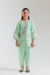 ETHNC KIDS-EMBROIDERED SUIT-DULL GREEN | E1518/402/718 E1518/302/718