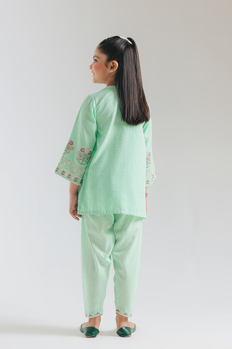 ETHNC KIDS-EMBROIDERED SUIT-DULL GREEN | E1518/402/718 E1518/302/718