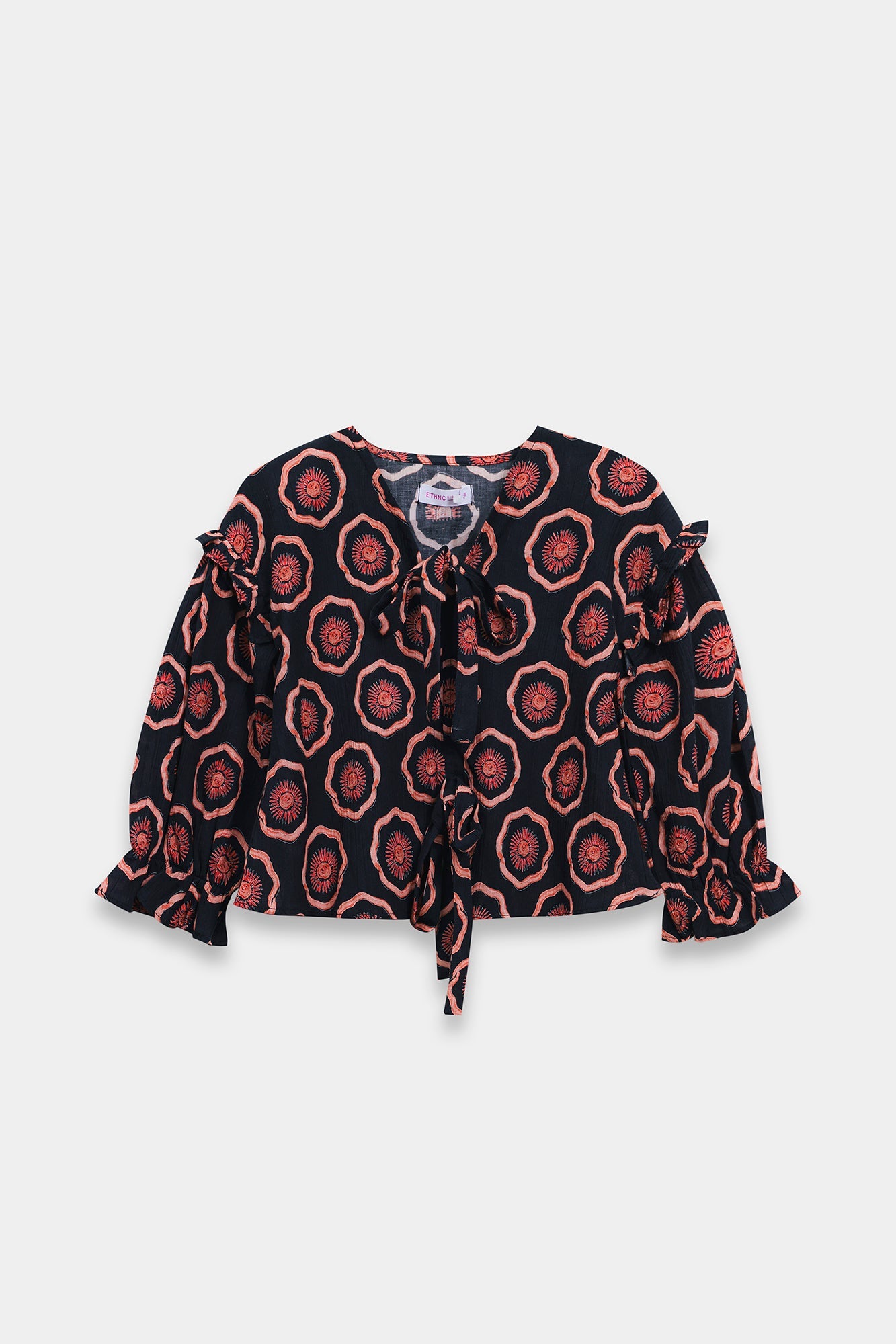 ETHNC-KIDS- PRINTED CO-ORD SET (JET BLACK | E1842/301/902)
