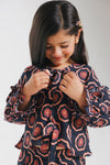 ETHNC-KIDS- PRINTED CO-ORD SET (JET BLACK | E1842/301/902)
