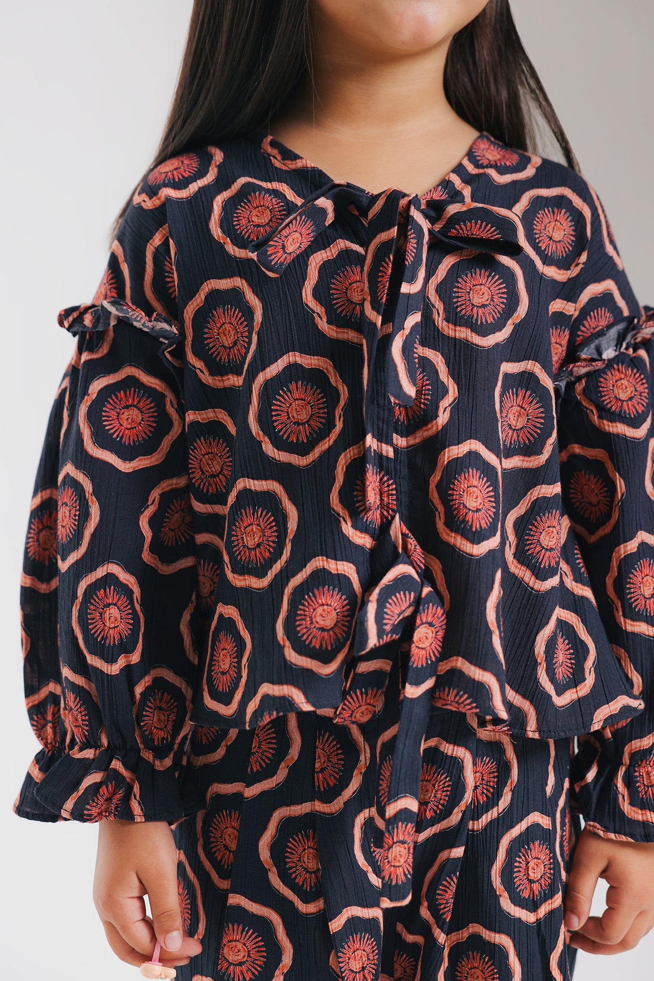ETHNC-KIDS- PRINTED CO-ORD SET (JET BLACK | E1842/301/902)