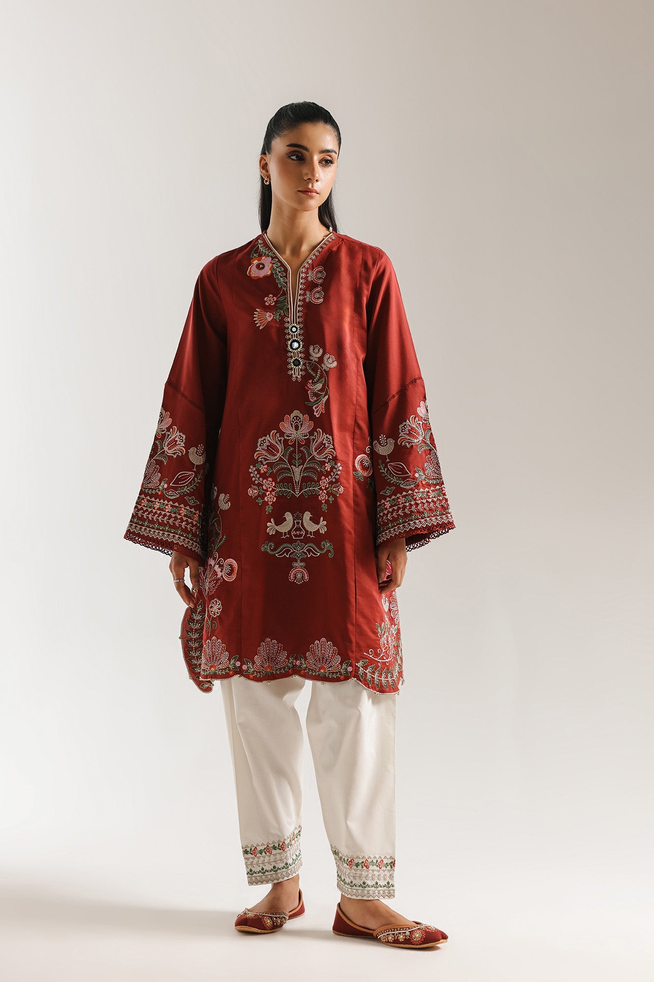 ETHNC -Embroidered Suit- Deep Burgundy | E4169/103/414