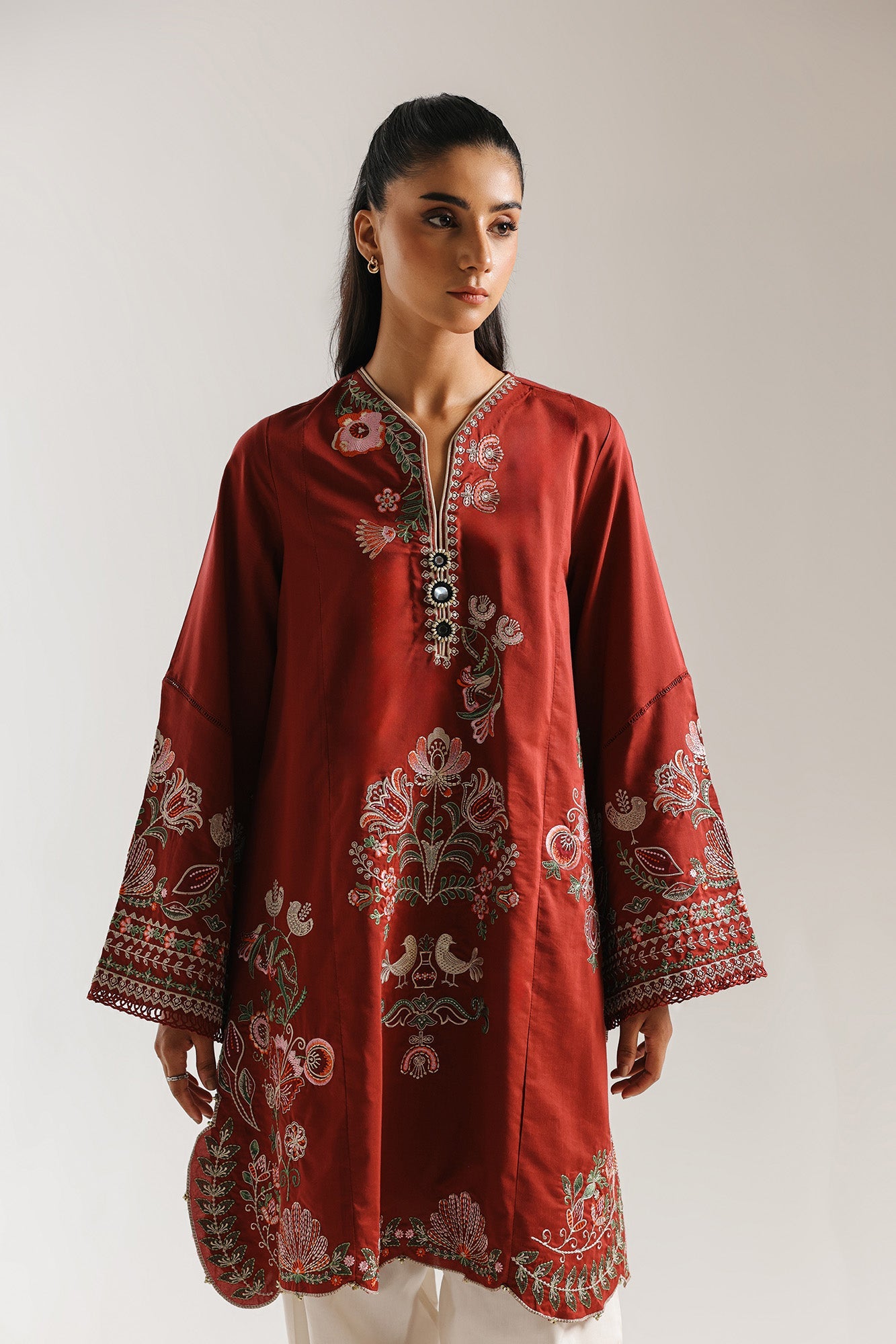 ETHNC -Embroidered Suit- Deep Burgundy | E4169/103/414
