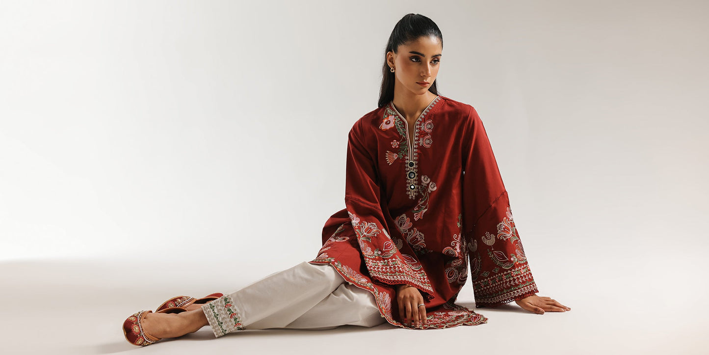 ETHNC -Embroidered Suit- Deep Burgundy | E4169/103/414