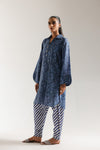 ETHNC-PRINTED SUIT-ROYAL-BLUE | E6686/102/624 |SHIRT - RELAX FIT