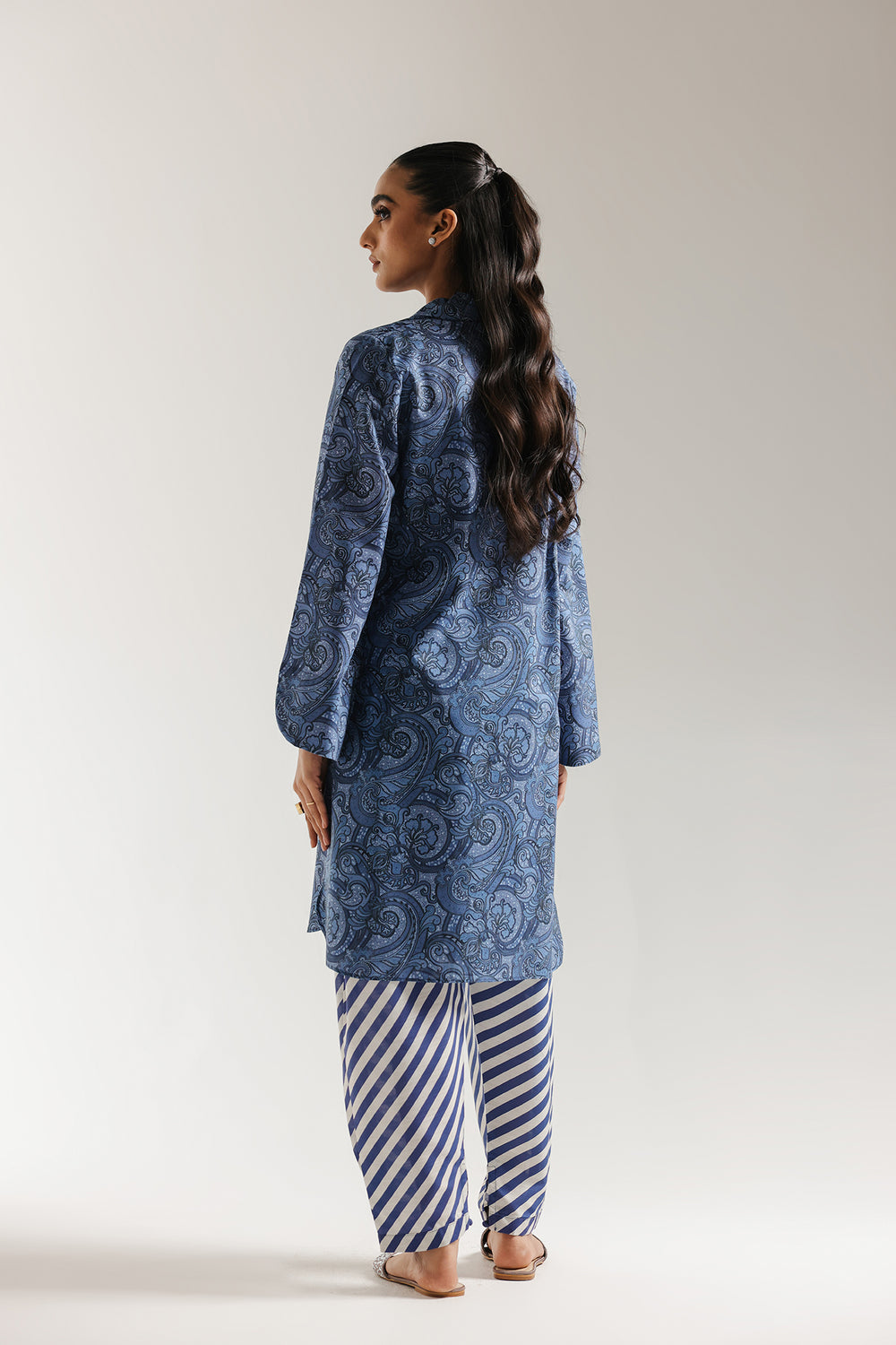 ETHNC-PRINTED SUIT-ROYAL-BLUE | E6686/102/624 |SHIRT - RELAX FIT