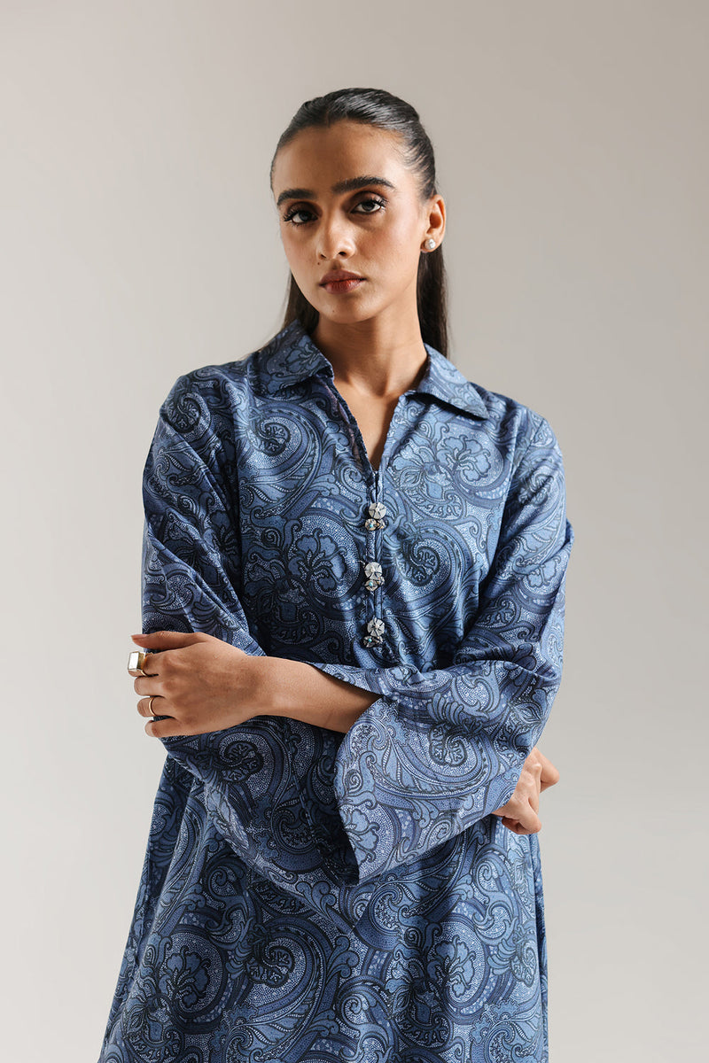 ETHNC-PRINTED SUIT-ROYAL-BLUE | E6686/102/624 |SHIRT - RELAX FIT