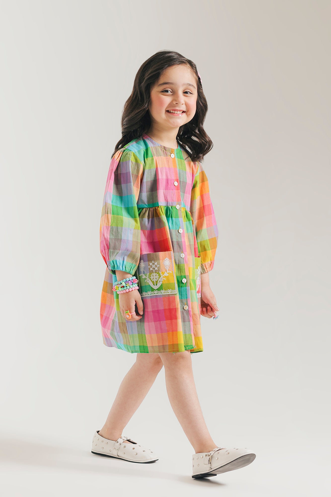 ETHNC Kids - 1 pcs Stitched DRESSES- PINK