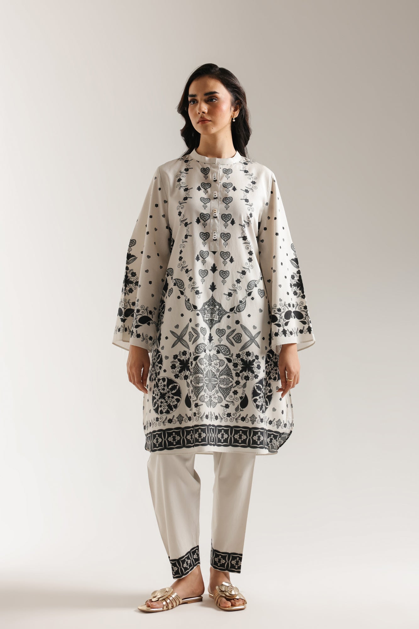 ETHNC-PRINTED SUIT-COLOR-STONE | E7077/102/817