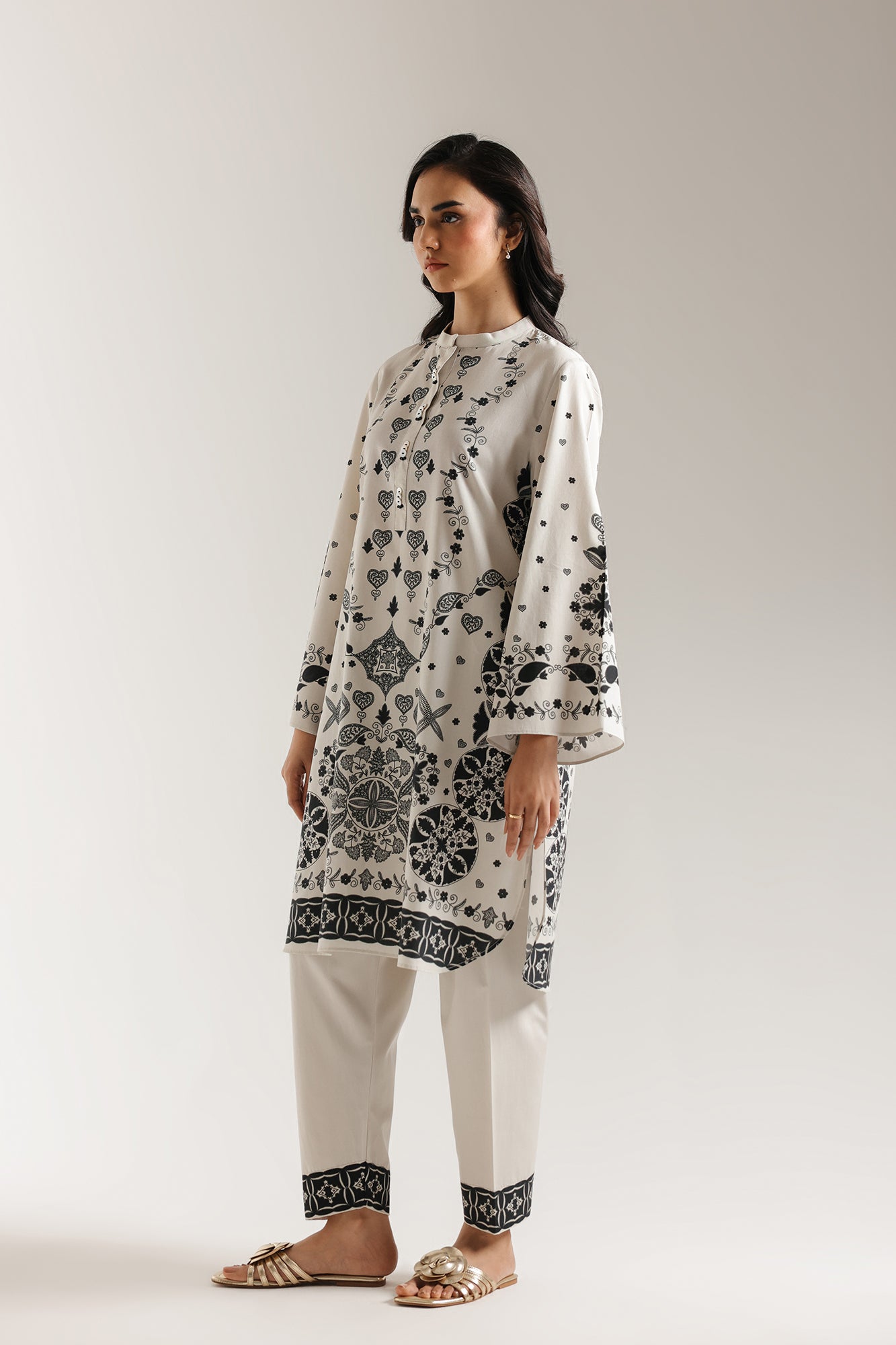 ETHNC-PRINTED SUIT-COLOR-STONE | E7077/102/817