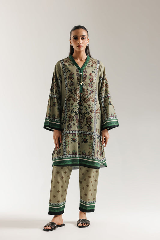 ETHNC-PRINTED SUIT-COLOR-GRASS-GREEN | E7110/102/707