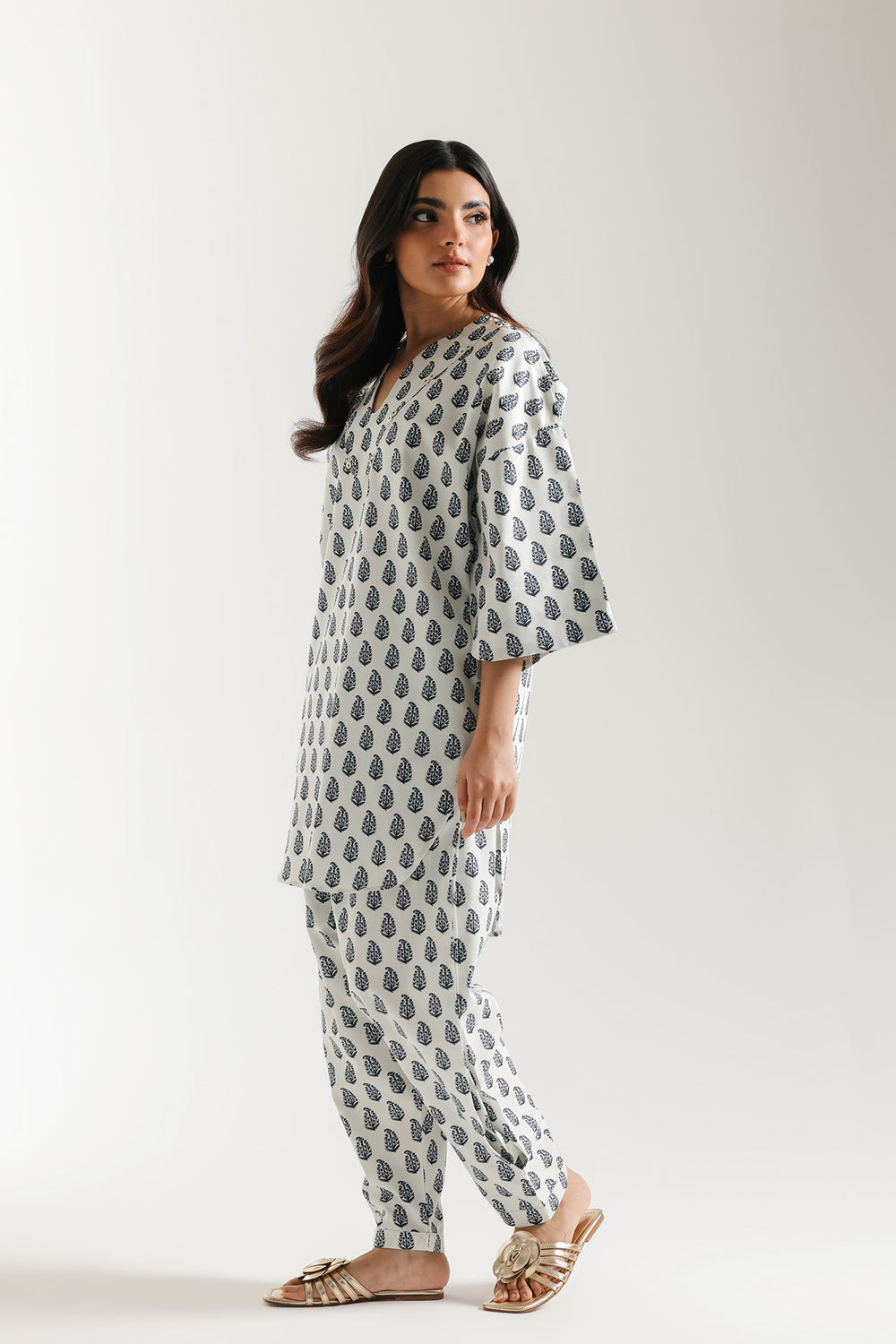 ETHNC PRINTED SUIT-VANILLA-ICE | E7123/102/005