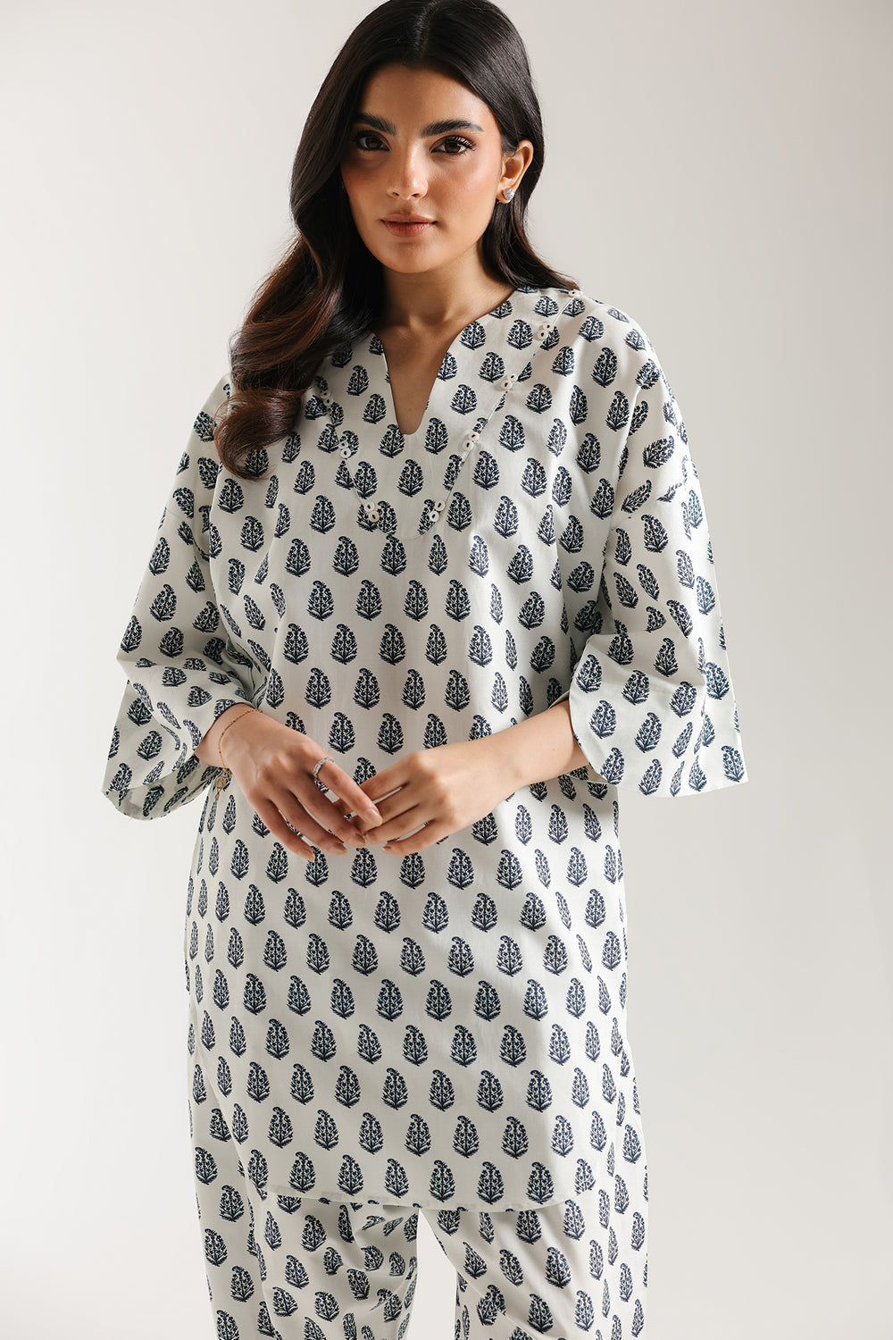 ETHNC PRINTED SUIT-VANILLA-ICE | E7123/102/005