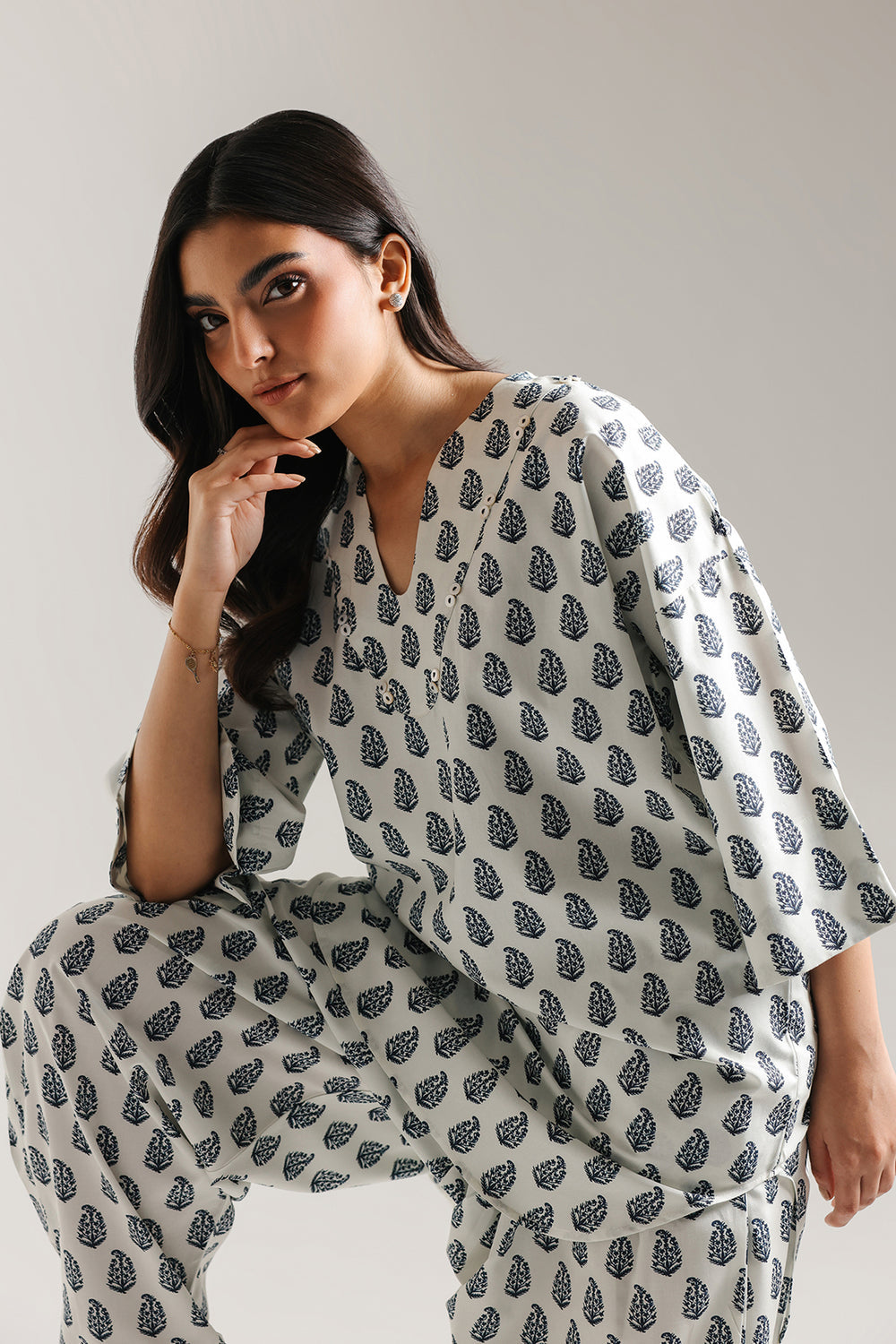 ETHNC PRINTED SUIT-VANILLA-ICE | E7123/102/005