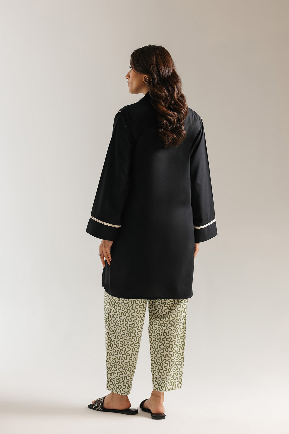 ETHNC PRINTED SUIT BLACK | E8024/102/901