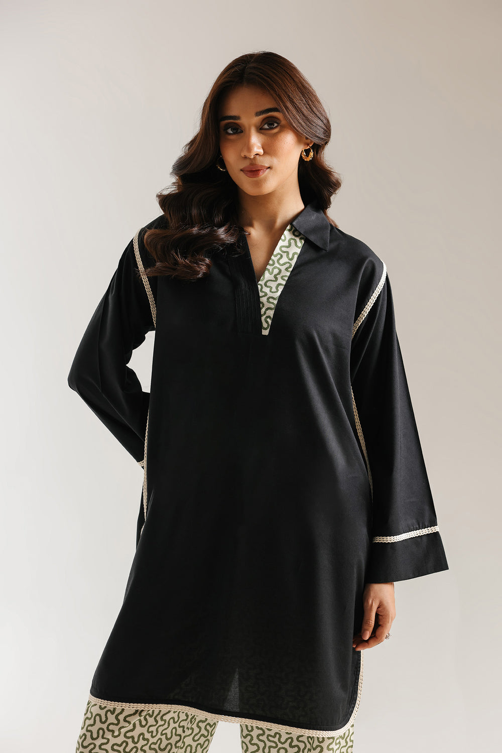ETHNC PRINTED SUIT BLACK | E8024/102/901