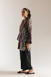 ETHNC -Printed 2-Piece Suit | SHIRT - RELAX FIT - Y NECK- (TROUSER - CULOTTE FIT)(JET BLACK | E8130/102/902)