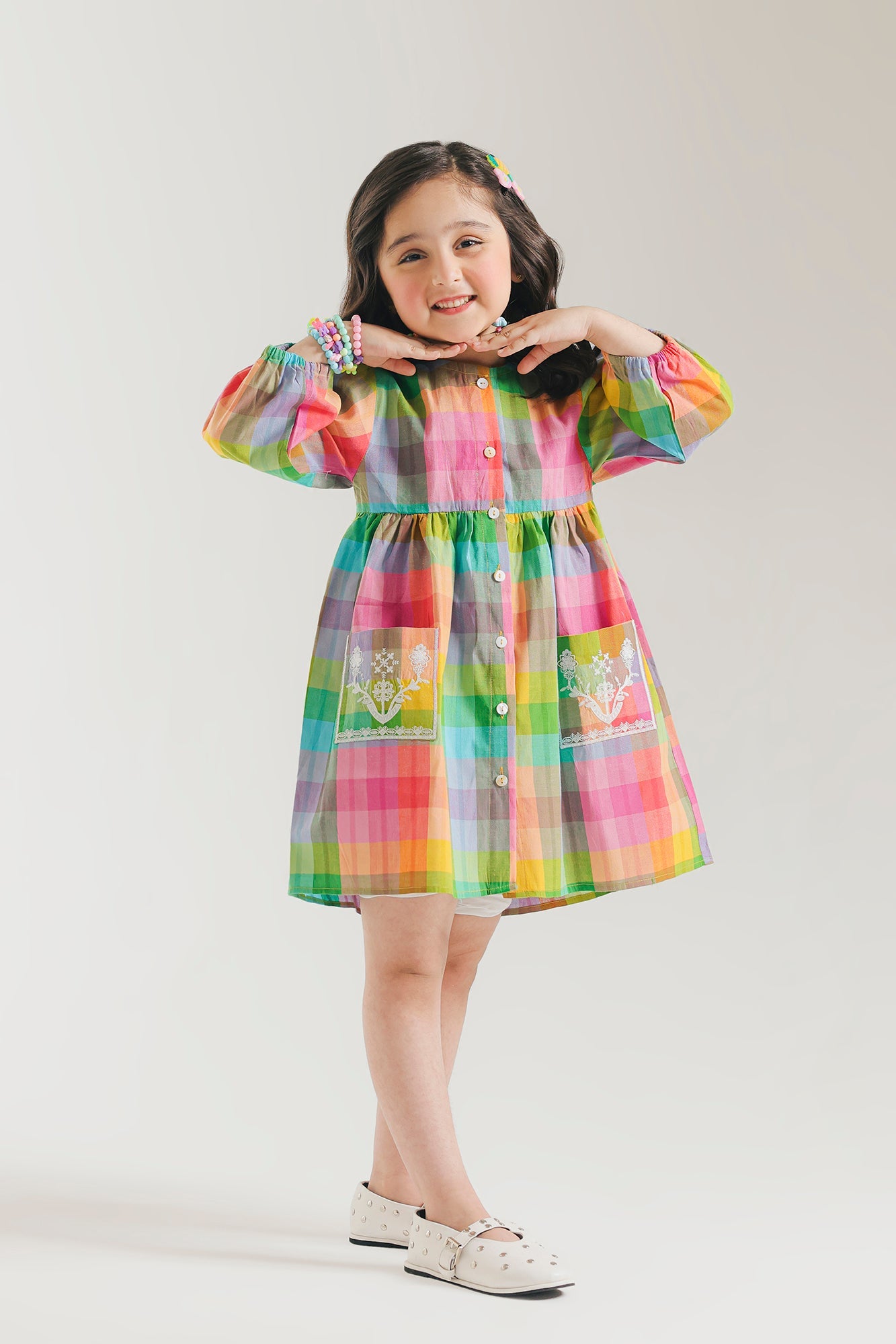 ETHNC Kids - 1 pcs Stitched DRESSES- PINK