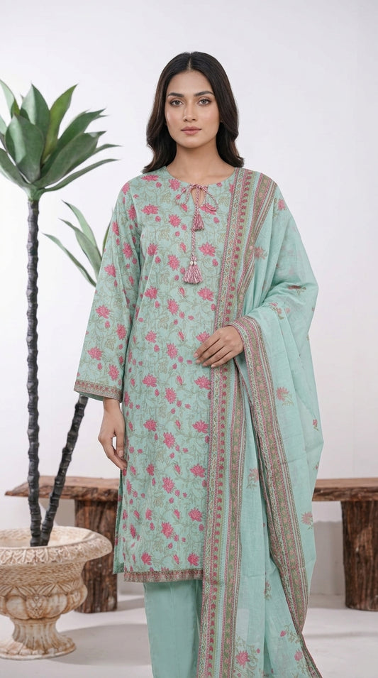 Bin Saeed Rozana 3-Piece Printed Lawn Suit D40