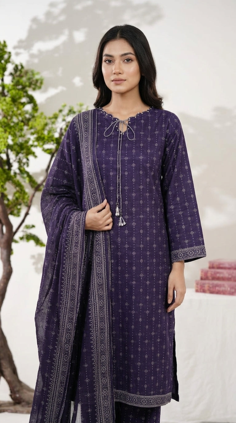 Bin Saeed Rozana 3-Piece Printed Lawn Suit D21