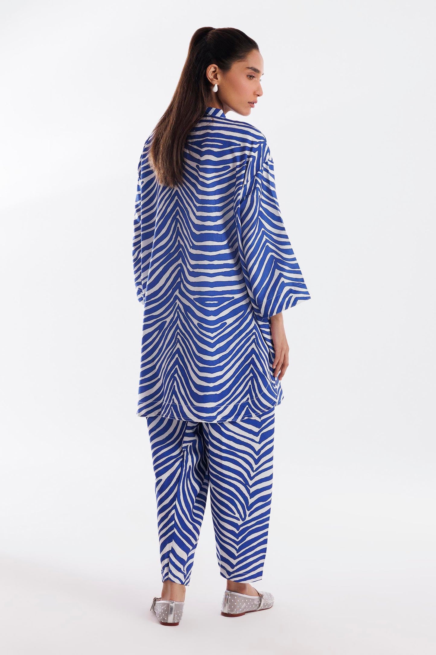 SANA SAFINAZ- Stitched Printed Dobby Shirt + Shalwar