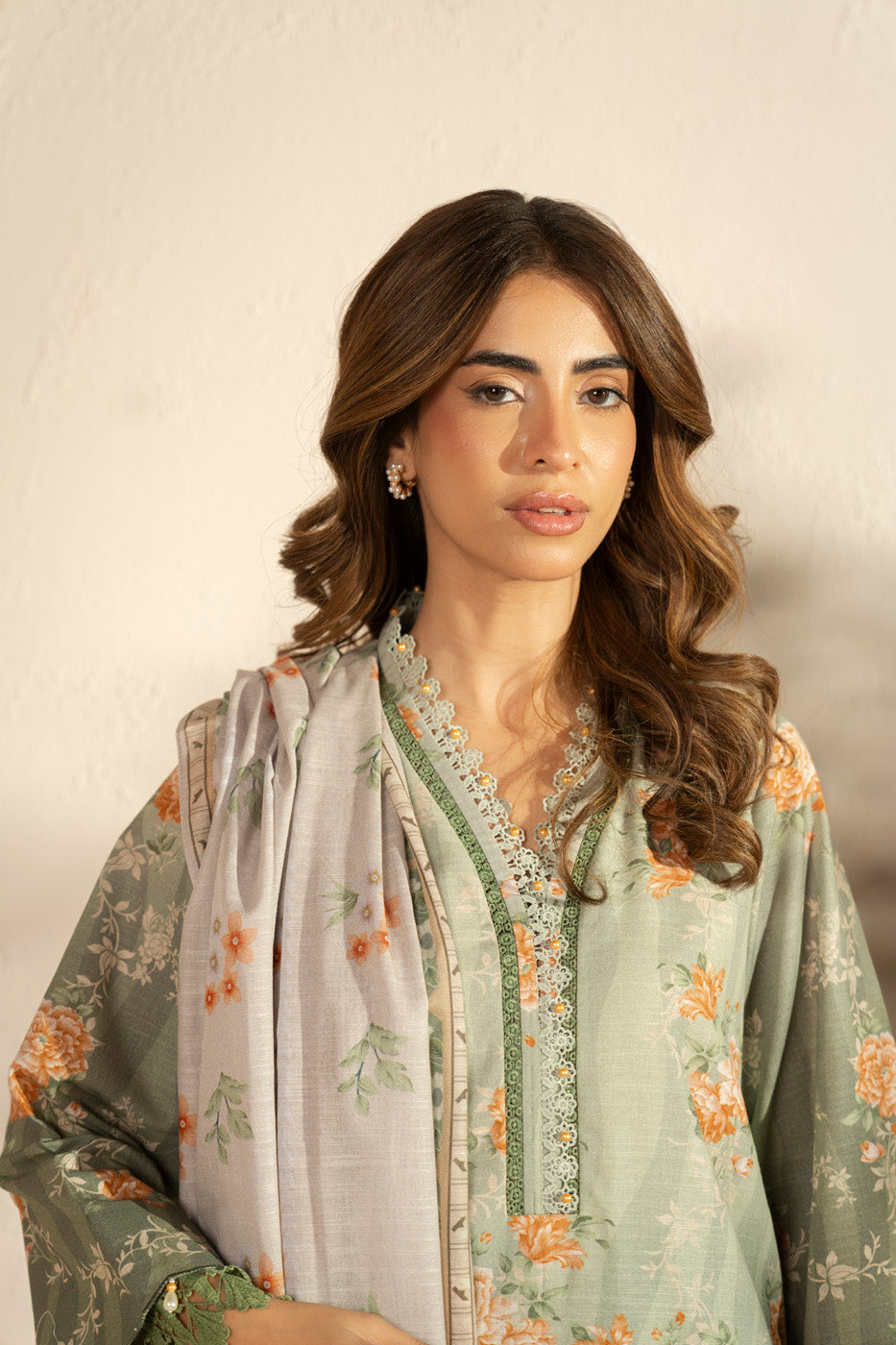 Alkaram Unstitched 3-Piece Khaddar Suit | Printed Shirt, Trouser & Dupatta