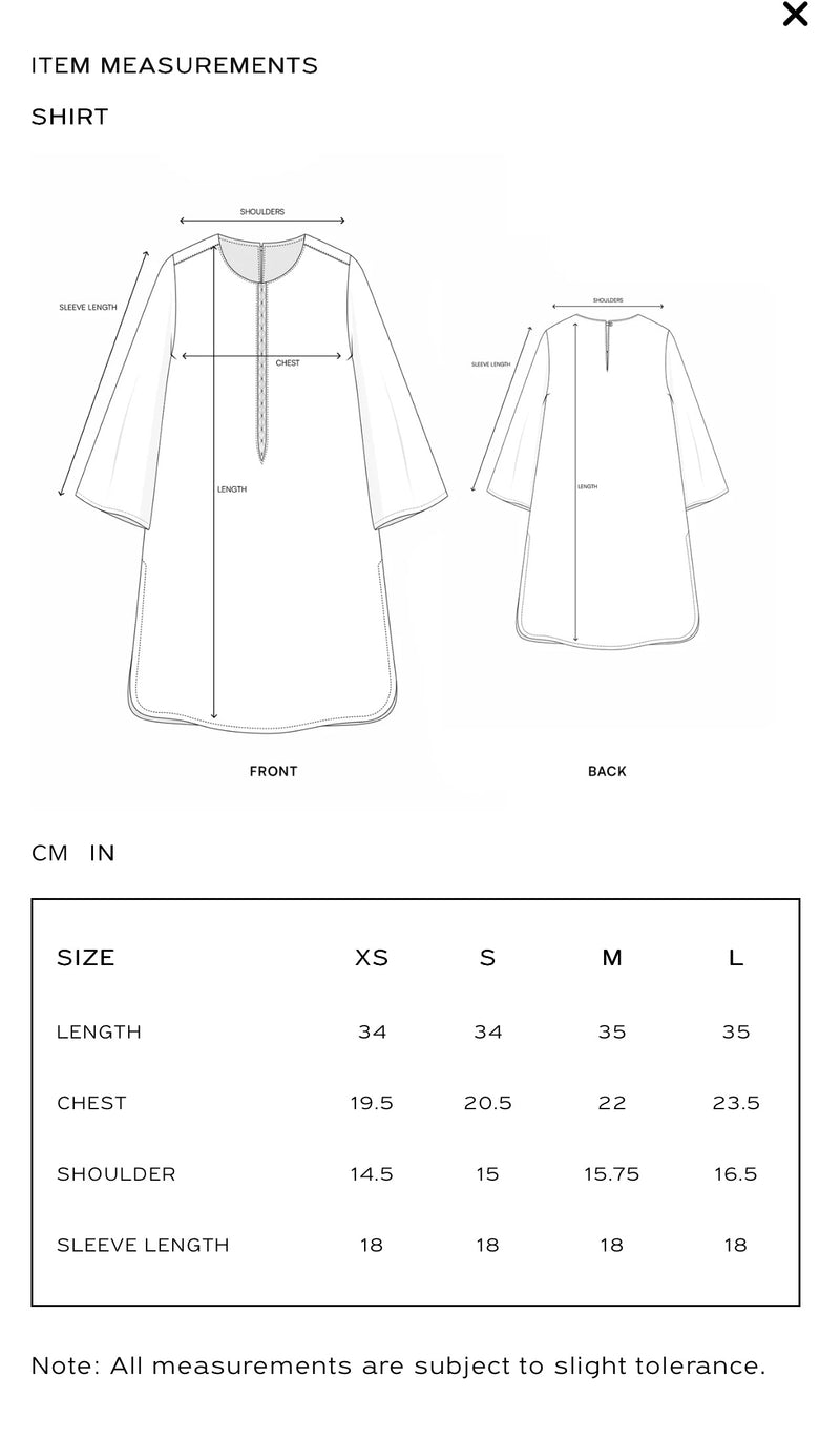 ETHNC-EMBROIDERED SHIRT-SHIRT - RELAXED FIT - COLLAR NECK WITH V-SLIT - FLARED SLEEVES - KNEE LENGTH-BLACK