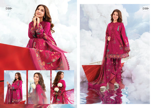 MARIA B BASICS SUMMER MB-CUSV14-03B-3 Pc Unstitched Embroidered Lawn Suit