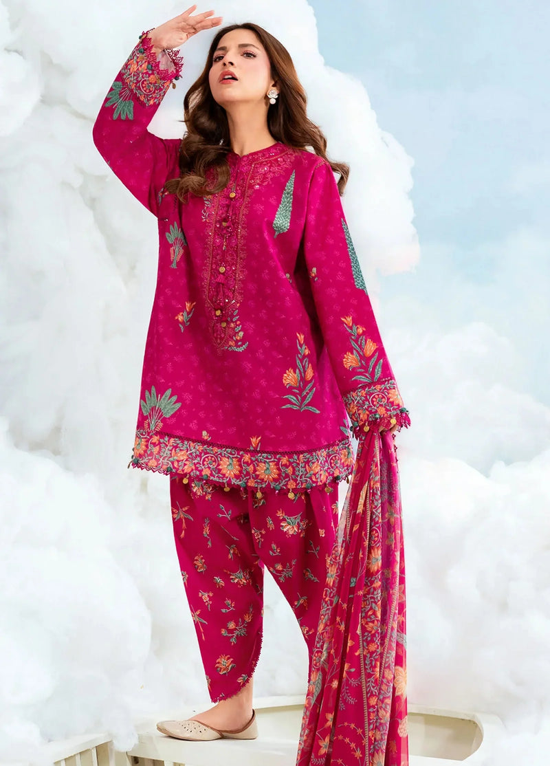 MARIA B BASICS SUMMER MB-CUSV14-03B-3 Pc Unstitched Embroidered Lawn Suit