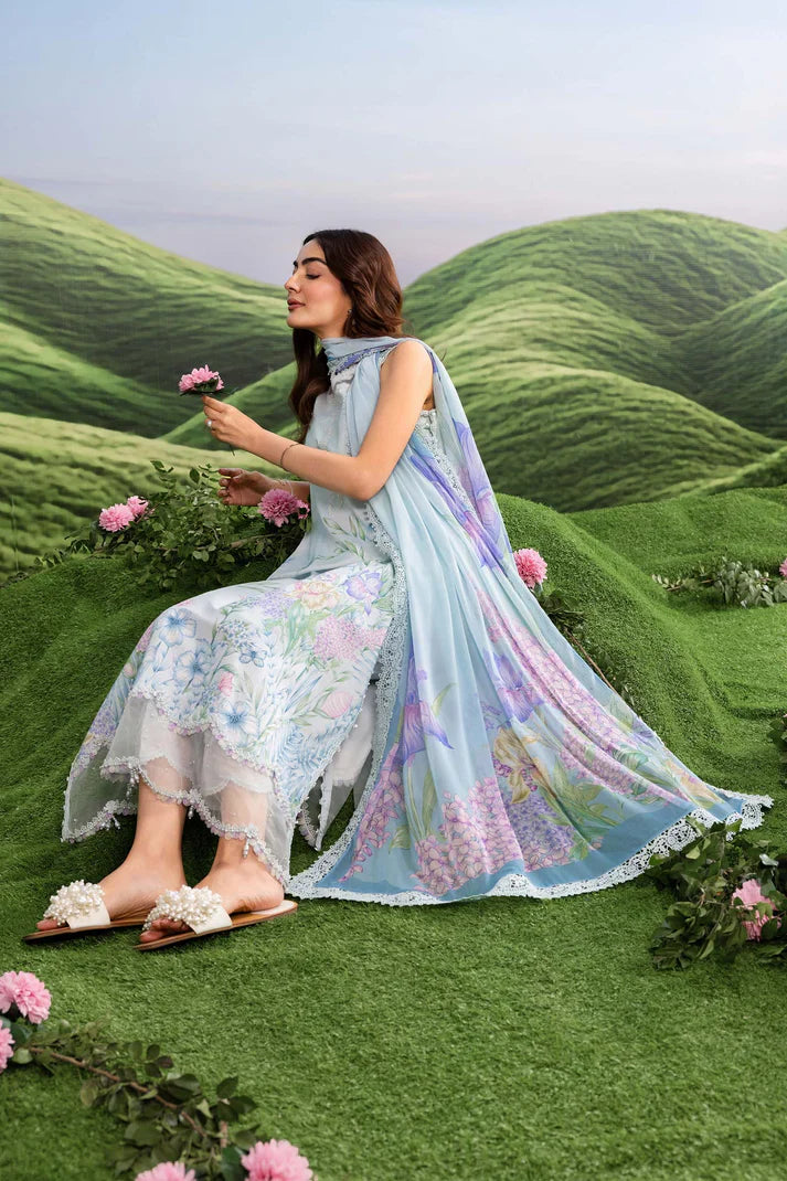 MARIA B BASICS SUMMER MB-CUSV14-10A-3 Pc Unstitched Embroidered Lawn Suit