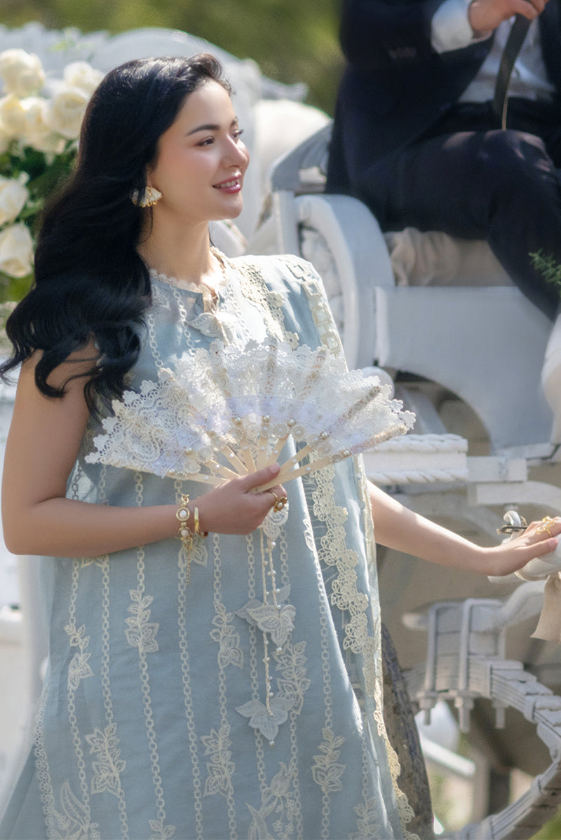 Rang Rasiya Premium Embroidered Lawn Unstitched 3Pc Suit - AYLA(SKY BLUE)